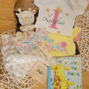 Qute 1st Birthday gift box, Zestaw prezentowy na pierwsze urodziny