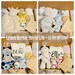 Qute unisex / gender neutral / boy / girl baby gift box , 2 baby bodysuits , 2 Bibs, 100% cotton swaddle blanket and  infant toy 