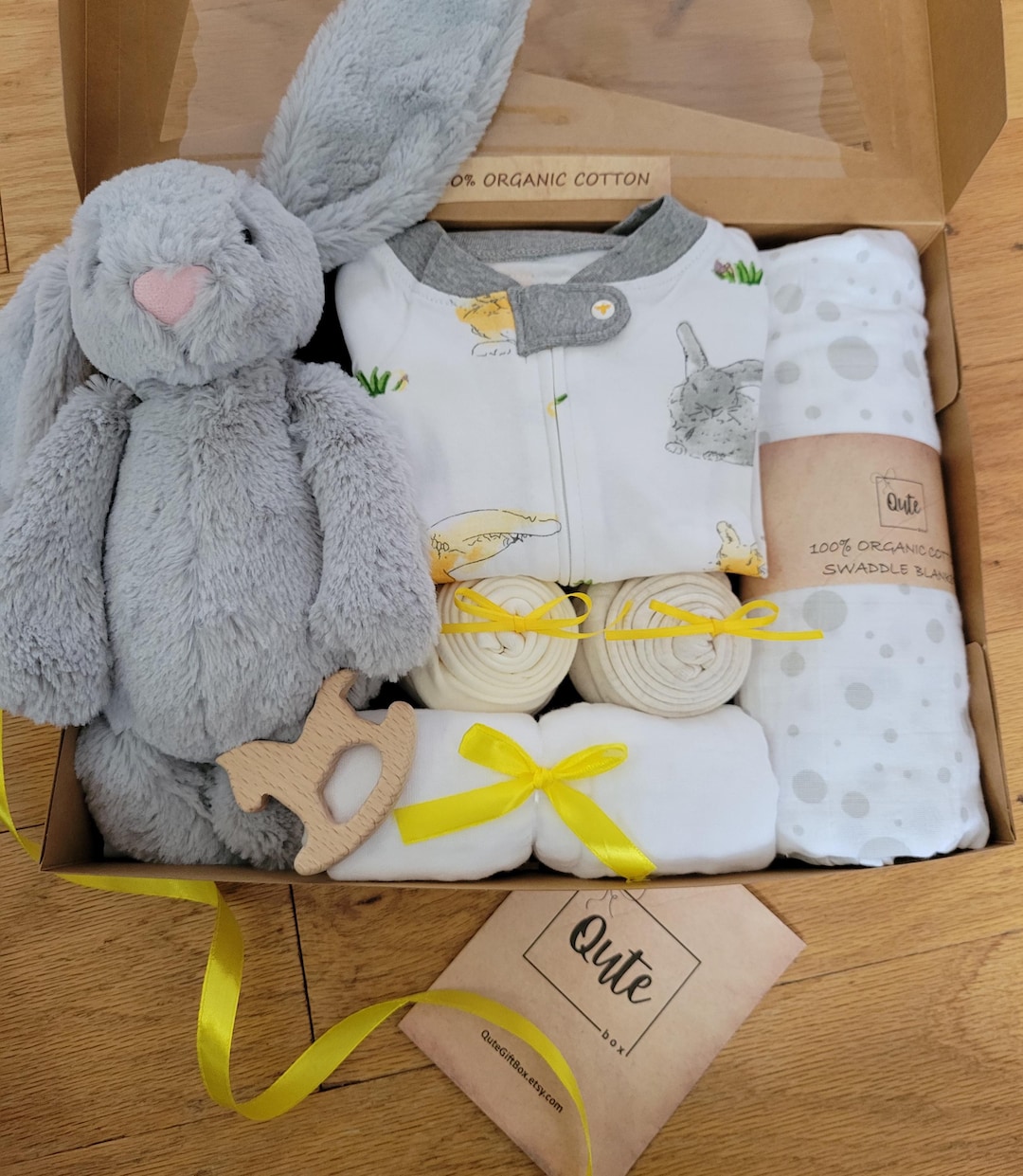 Large ORGANIC Qute Gift Box. Pick the Gender - Gender Neutral, Baby Boy ...