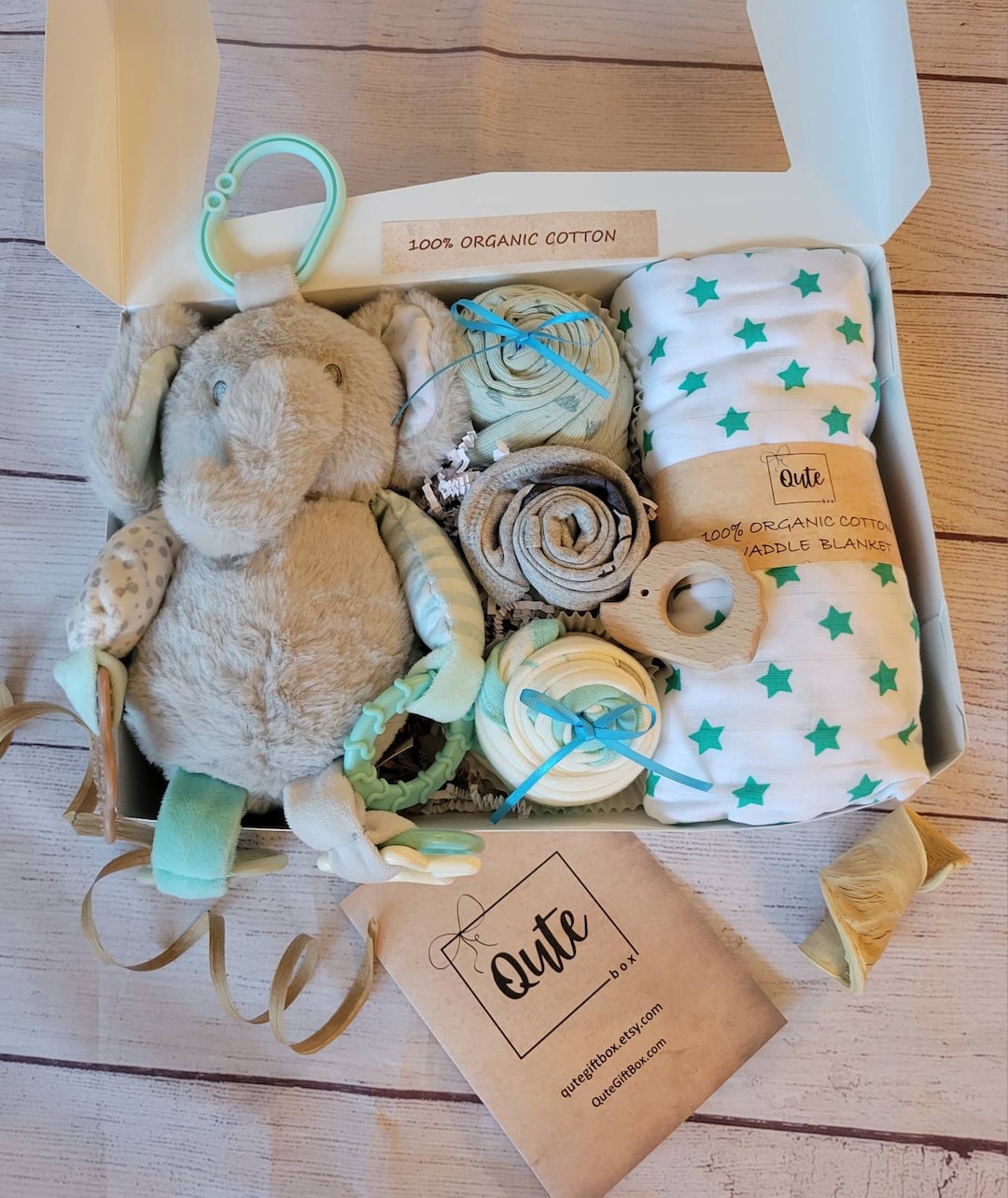 ORGANIC Qute Gift Box. Pick the Gender - Gender Neutral, Baby Boy or ...