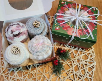 Fuzzy Socks Cupcake Gift Box, Women's Novelty Socks