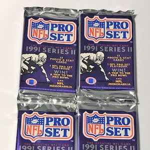 1991 NFL Pro Set Series 2 Confezione singola da 15 carte Set da 4 confezioni