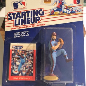 1988 Kenner Starting Lineup Philadelphia Phillies Steve Bedrosian MLB Figur und Karte