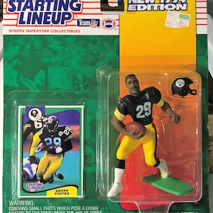 1994 Kenner Starting Lineup Pittsburgh Steelers Barry Foster NFL Figure and Card.