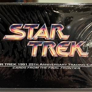 Tarjetas coleccionables del 25 aniversario de Star Trek de 1991 de Final Frontier Tin.