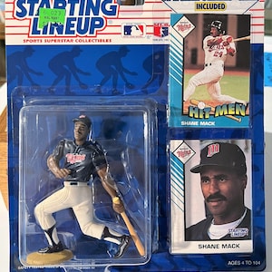 1993 Kenner Starting Lineup mit Special Series Card Minnesota Twins Shane Mack MLB Figur und Karten