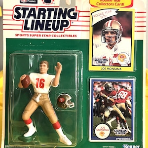 1990 Kenner Startaufstellung w/Rookie Year Card 1990 San Francisco Joe Montana NFL Figur