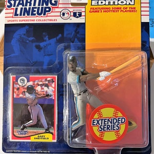 1994 Kenner Starting Lineup Erweiterte Serie Florida Marlins Gary Sheffield MLB Figur und Karte