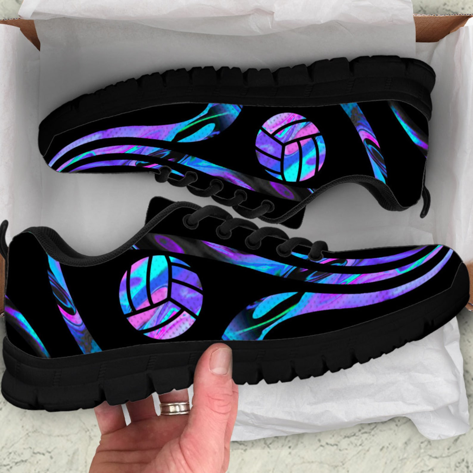 Men's Women's Sneaker Volleyball Custom Printed Etsy