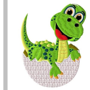 Embroidery file Dino in egg