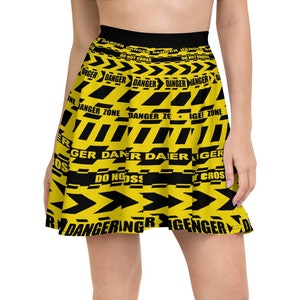 Caution Yellow | Do Not Cross | Danger Skater Skirt