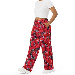 Berry Red - Juicy Berries - wide-leg pants (plus sizes up to 6X)