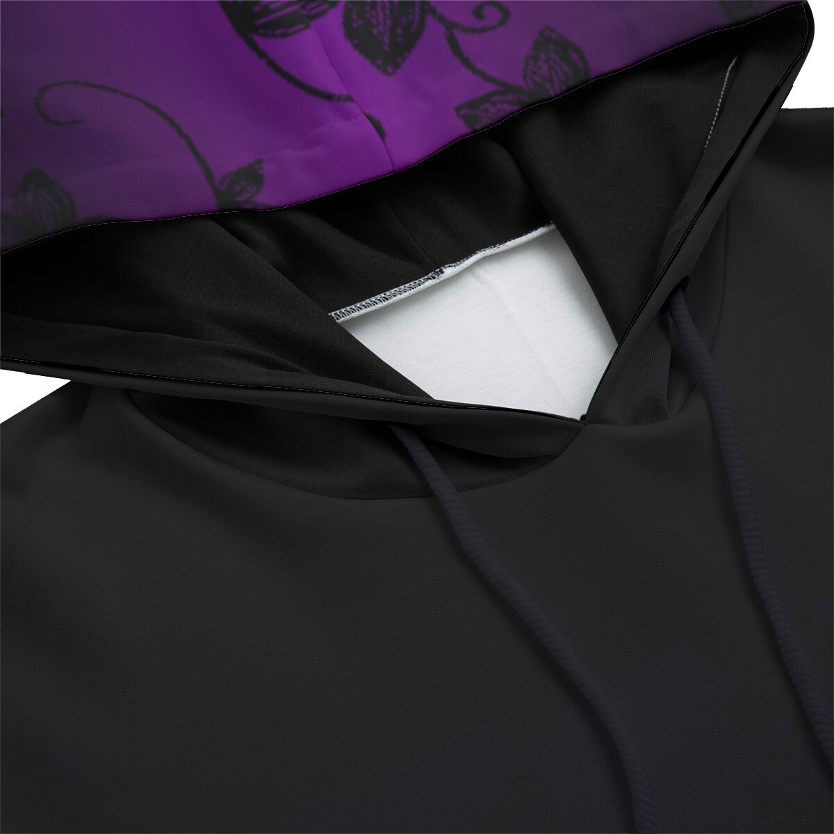 Purple And Black Cow Print Hoodie Dress