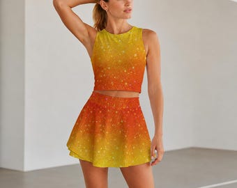 Sunlight Ombre | Women's Triple-Layer Vest Skirt Set
