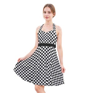 Black and White Halter Dresses - Etsy Black and White Halter Dresses - Etsy