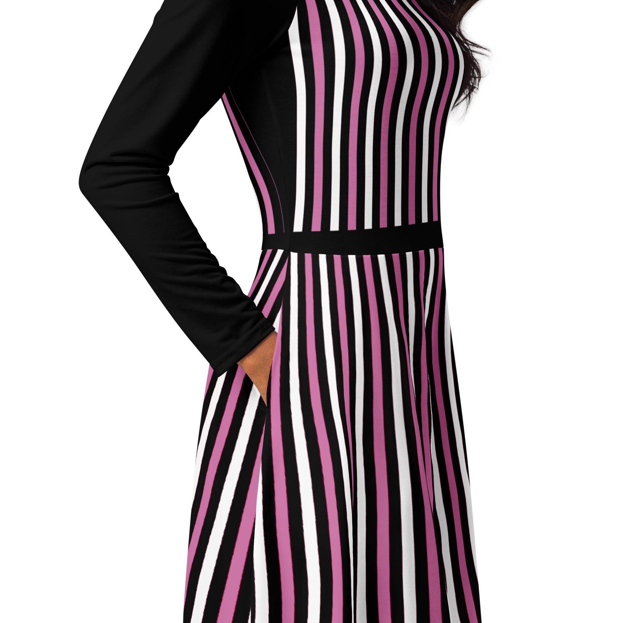 purple black and white dress Aviva