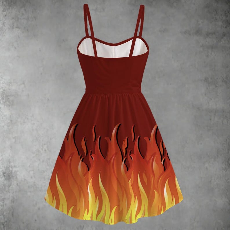 4 Fire Prints | Cosplay Costume | Red Flame & Blue Flame | Women's ...