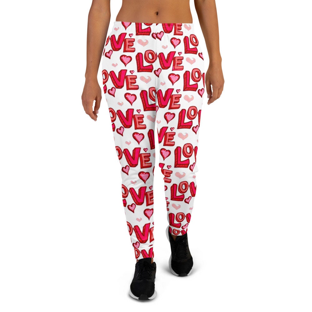 Love Heart Print Women s Sweatpants Joggers XS S M L XL 2X 3X Etsy UK