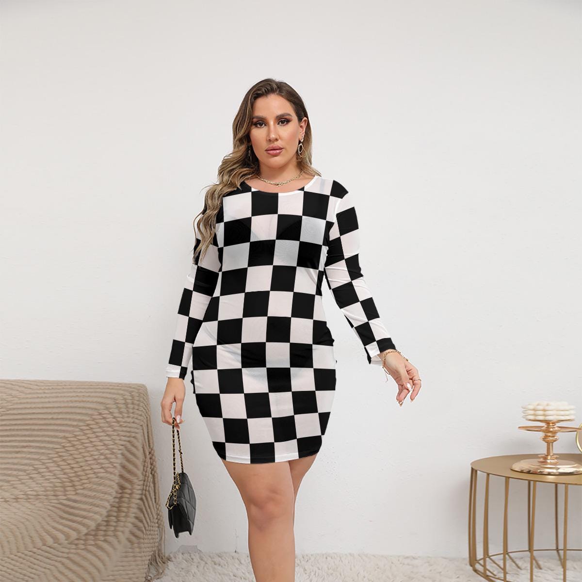 Black and White Colorblock Dress - Etsy
