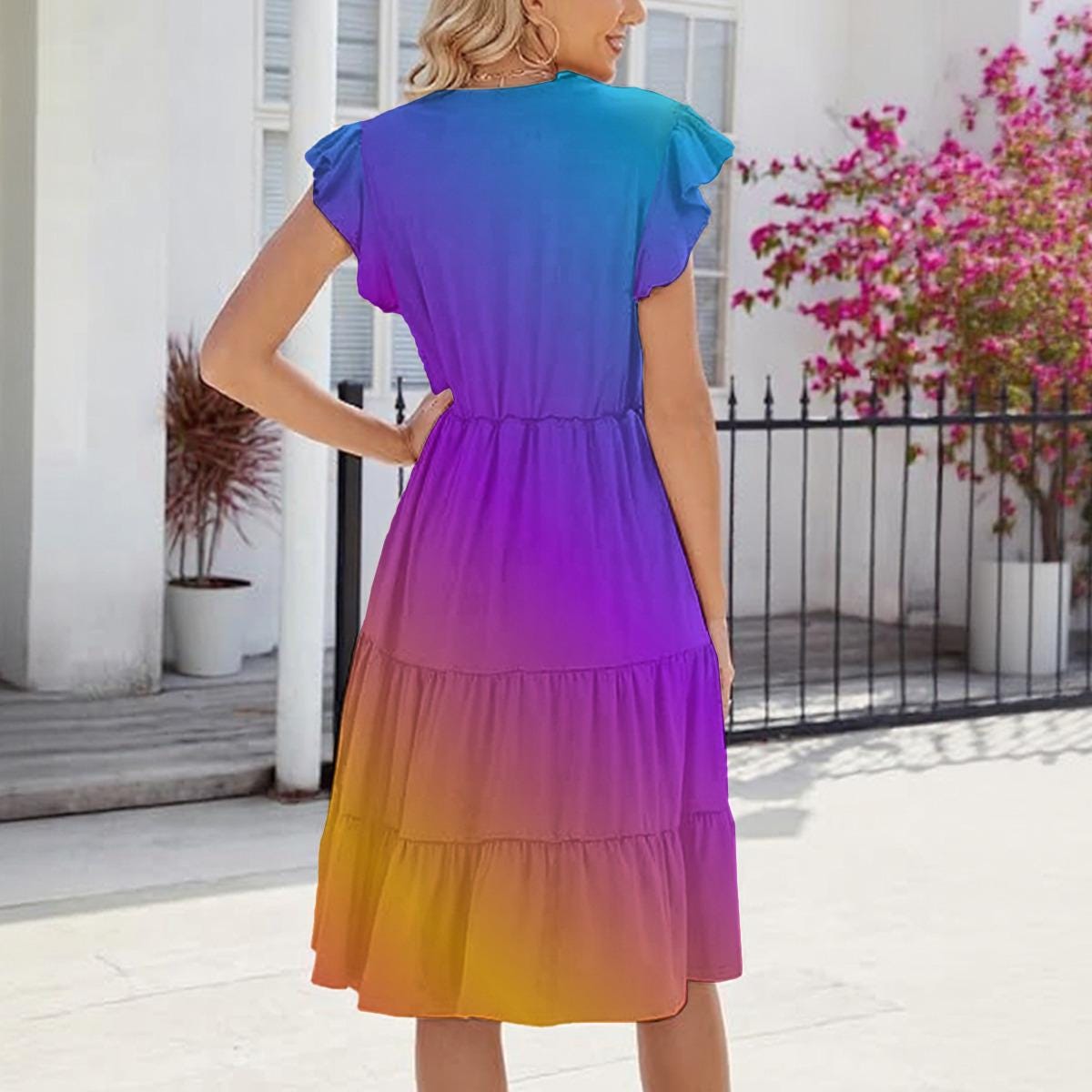 Rainbow Ombre | 3 Beautiful Colors! All-over Print Women's Midi Dress - Etsy
