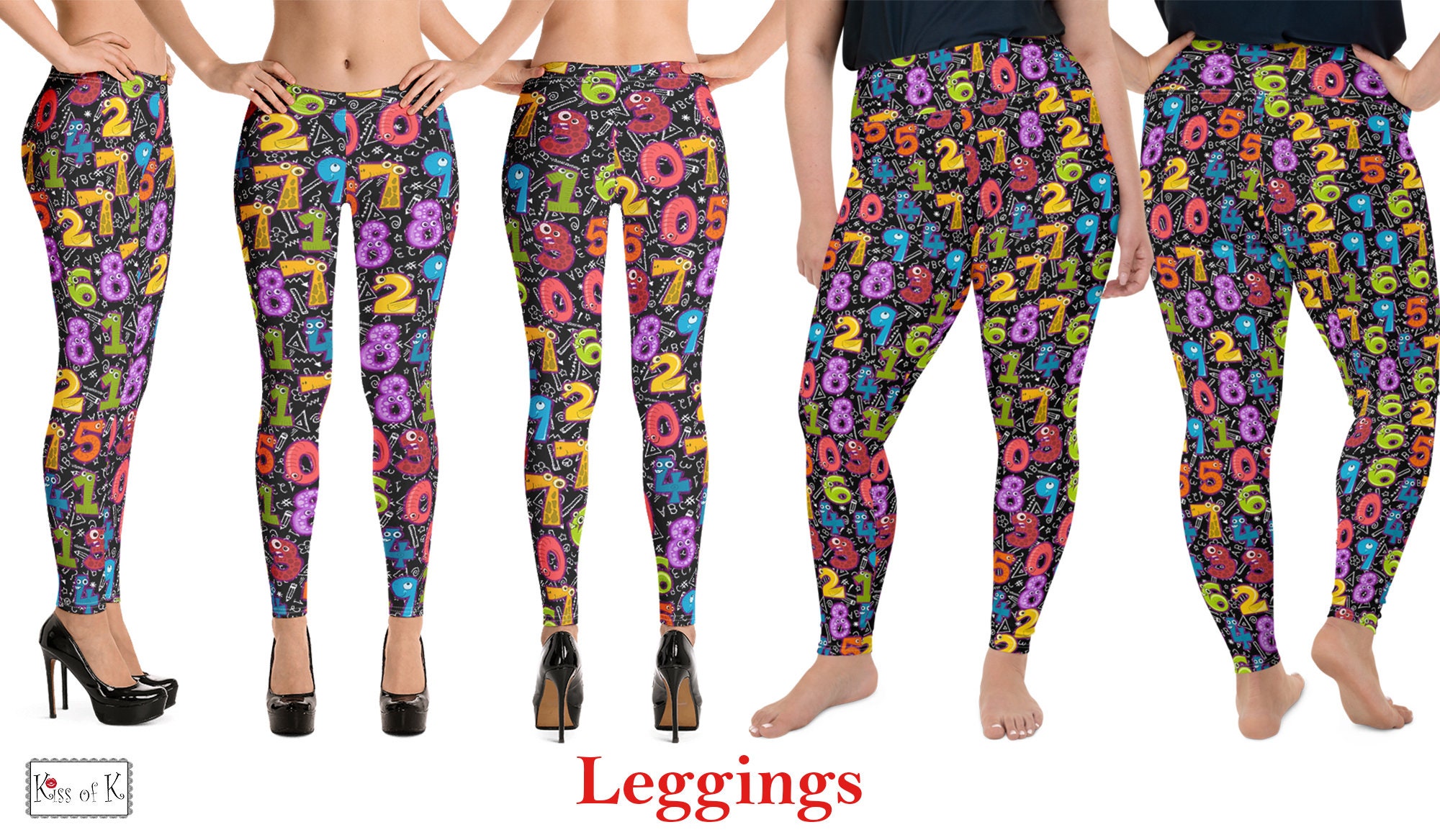 Fearless Lularoe Cupcake Leggings Mid-Waisted Ugly Pattern