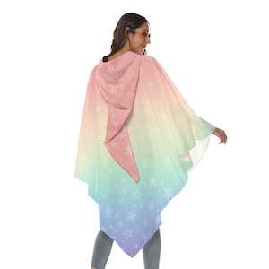 Ombre Cosmic Rainbow | Sparkling Stars | Fairy Skies | 3 Color Options | Mage Cape | All-Over Print Unisex Cloak