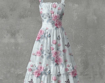 Floral Print Dresses | So Pretty! Women‘s Ruffle Hem Dress