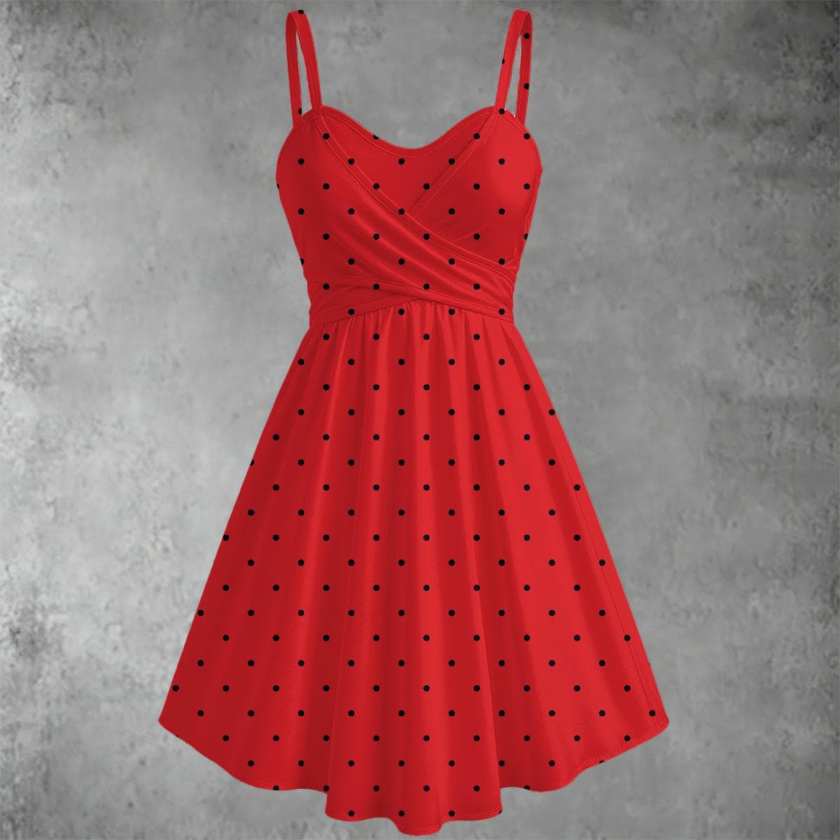 red and black polka dot slip dress Strapless Satin Black Red Long Prom Dresses with High Slit, Mermaid Bl –  morievent main image 0