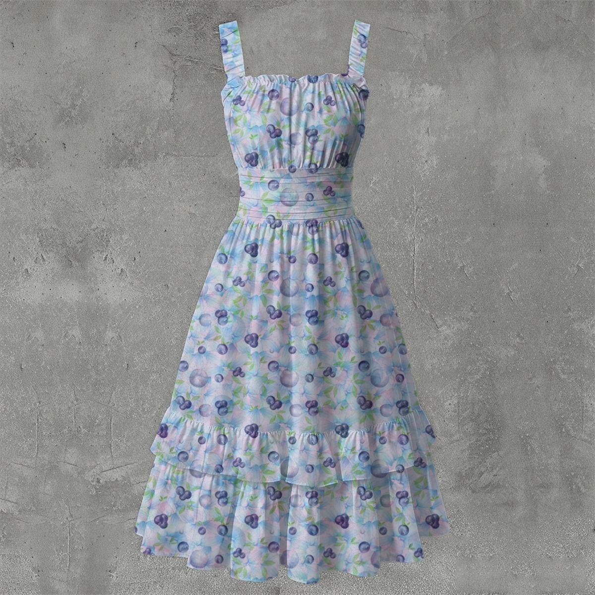4 Beautiful Fruit Print Dresses | so Pretty! Blueberry, Peach, Cherry ...