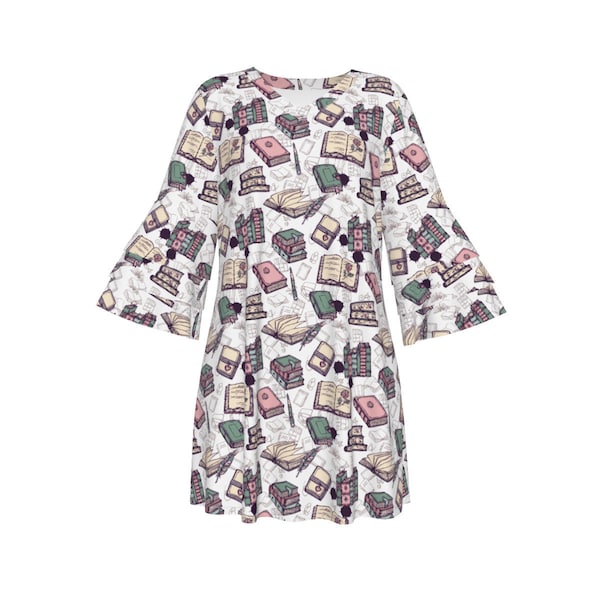 Book Lover Library Librarian Print Pattern Dress