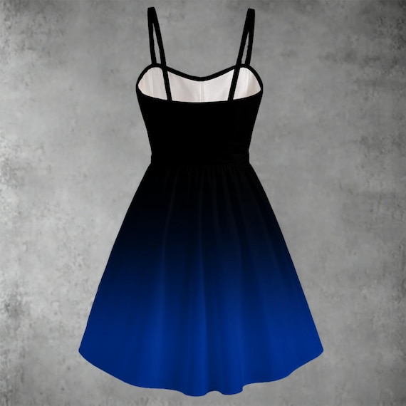 black to blue ombre dress Stunning Black Blue Ombre One Shoulder Prom Dress-Elegant A-Line Chiff AlineBridal