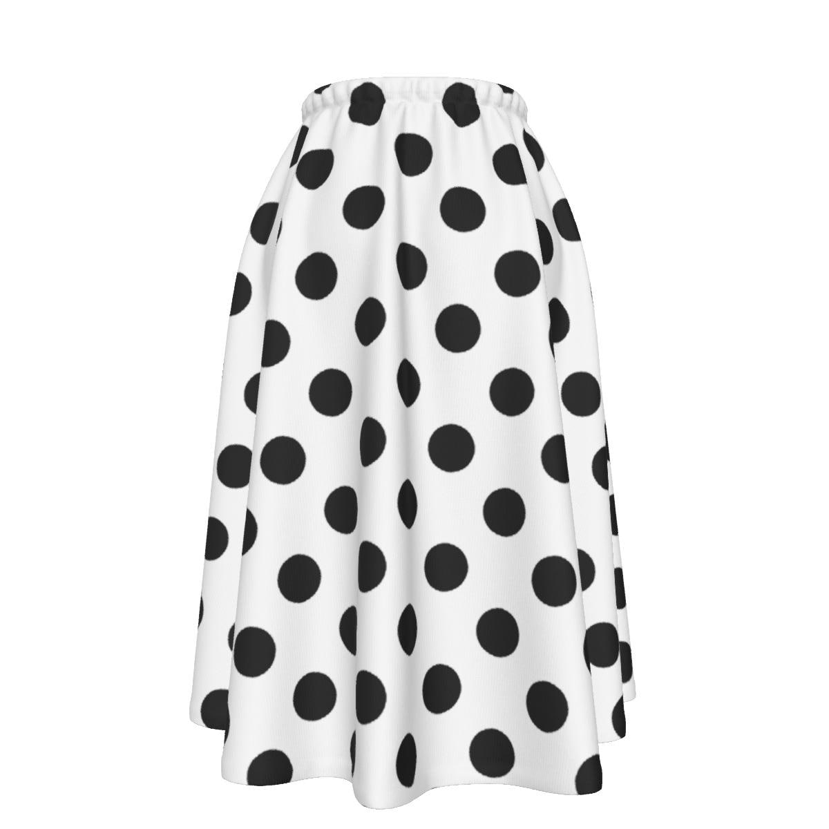 Lock And Love Women's High Waist Polka Dot Pleated Midi Skirt - Elastic Waist With Pockets - View #3