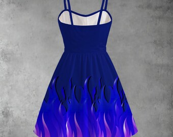 4 Fire Prints | Cosplay Costume | Red Flame & Blue Flame | Women's  Spaghetti Strap Dress - Etsy
