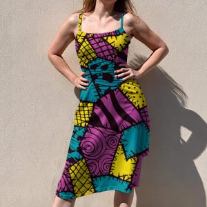 A Patchwork-Sally | Rag-doll Print (4 colors) | Women's sleeveless suspender dress