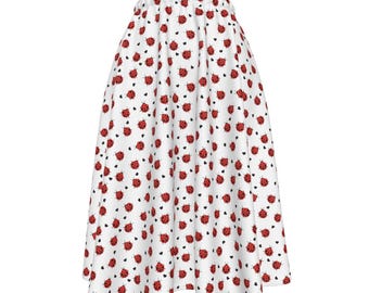 Pretty Lady-bug | Women's Long Midi Skirt With Pockets