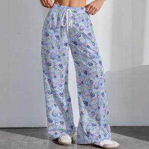 Fruit Prints! Blueberry, Apple, Peach, Cherry | Women&#39;s High-Stretch Casual Pants | 290GSM