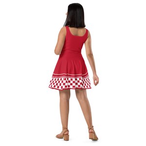 Red Lips Printed Skater Dress. main image 1