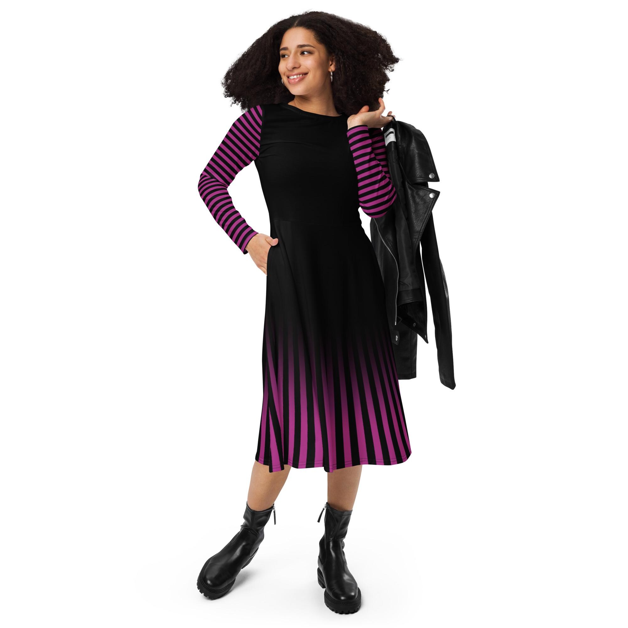 purple and black striped dress Ritzratz Stripe Dress