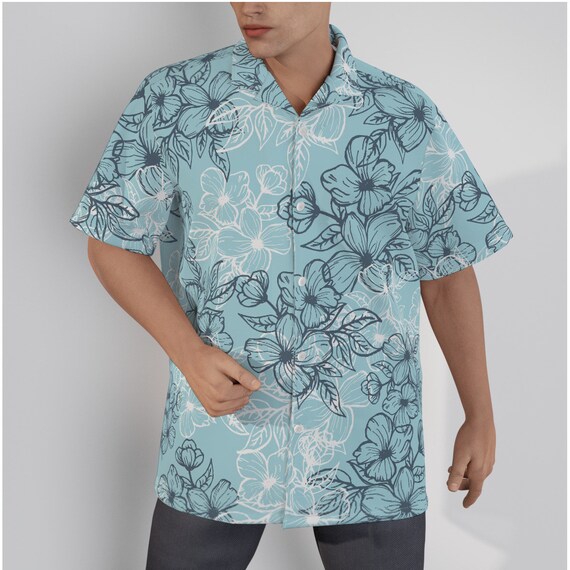 Visesunny Men's Hawaiian Shirt - Mystic Symbol Pentacle Print Short Sleeve Button Down Aloha Shirt - View #8