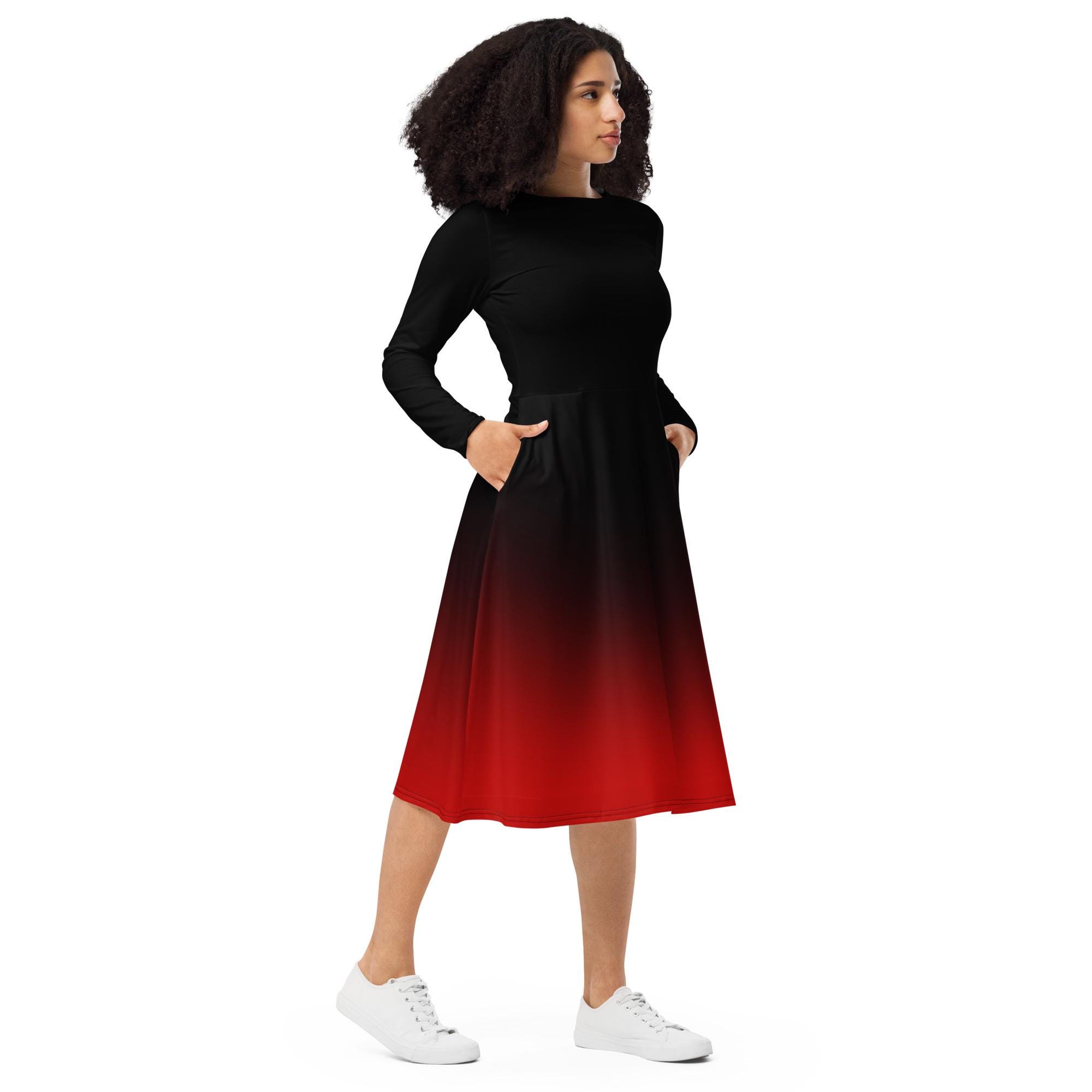 black and red long sleeve dress Lace Top Prom Skirt Made with a shell of 95% polyester and 5% elastane Gothic Velvet Witch Dress, Black