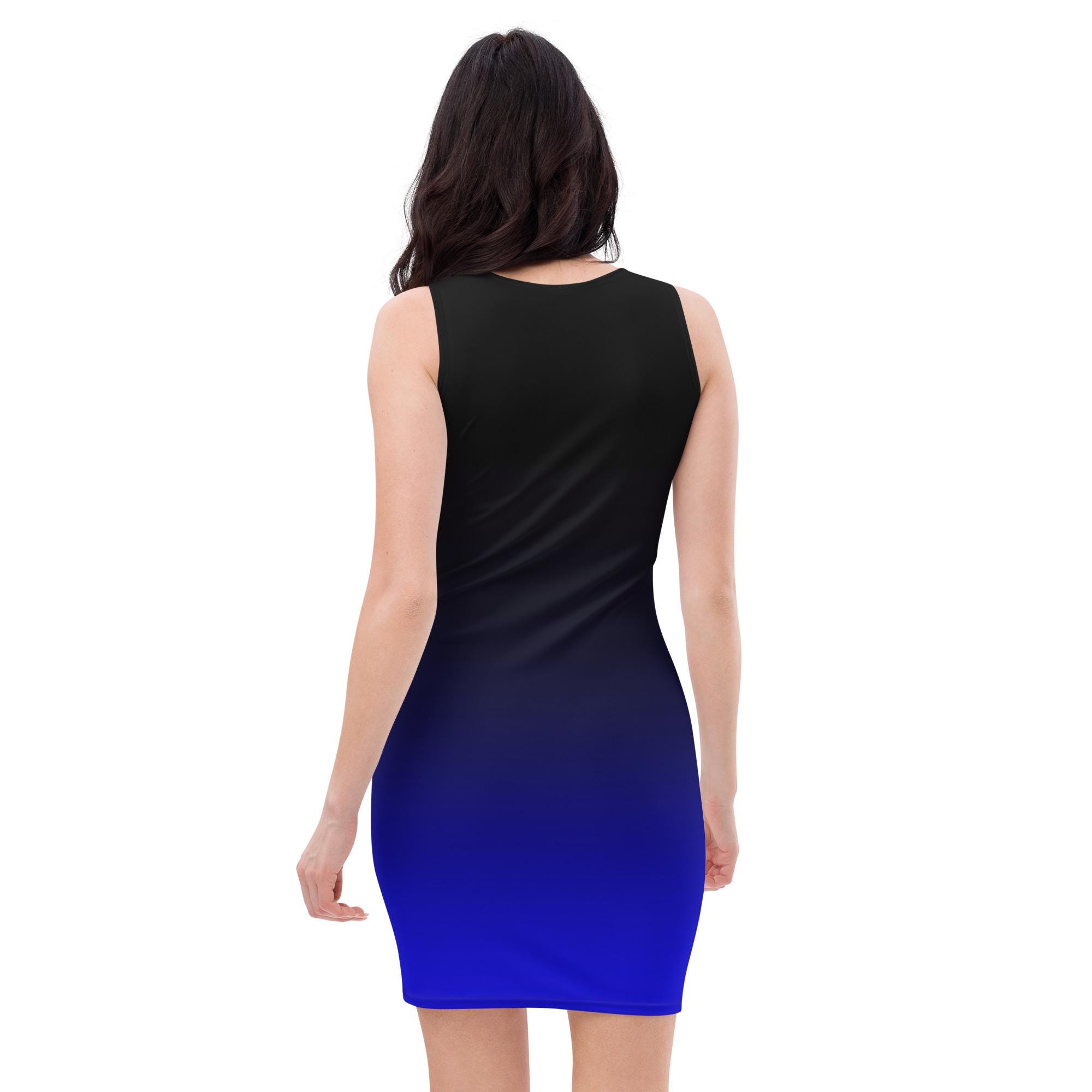 Electric Blue & Black Ombre Bodycon Dress - Etsy
