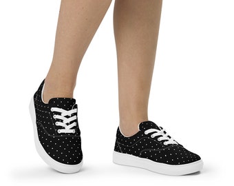 adidas gazelle silver green womens Low Top Black Polka Dots Shoes | OCA Low – C A R I U M A