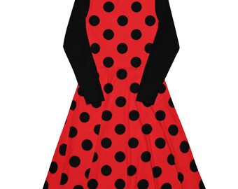 Ladybug Red & Big Black Polka-dot All-over Print | Long Sleeve Midi Dress (up to 6X) - Etsy Ladybug Red & Big Black Polka-dot All-over Print | Long Sleeve Midi Dress (up to 6X) - Etsy