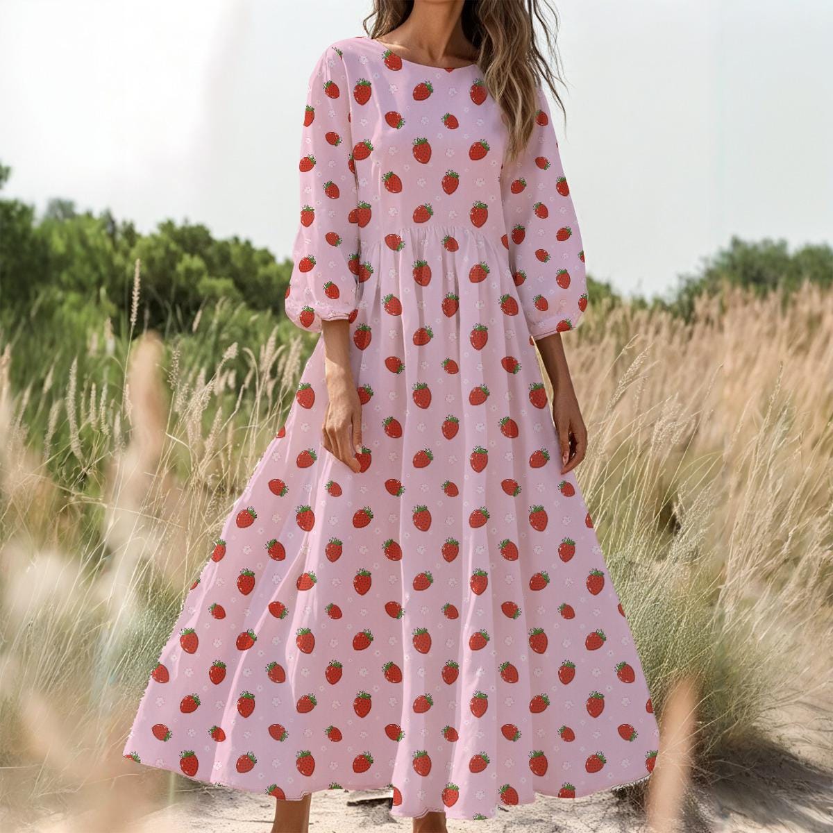 Strawberry Dress Long Sleeve - Etsy