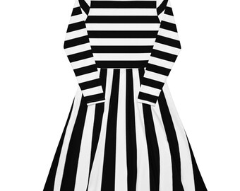 knee length dresses for ladies Striped Sweater Dress – AR THE LABEL