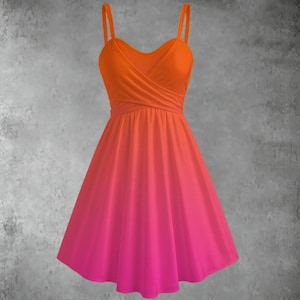 Pink and Orange Ombre Dress - Etsy