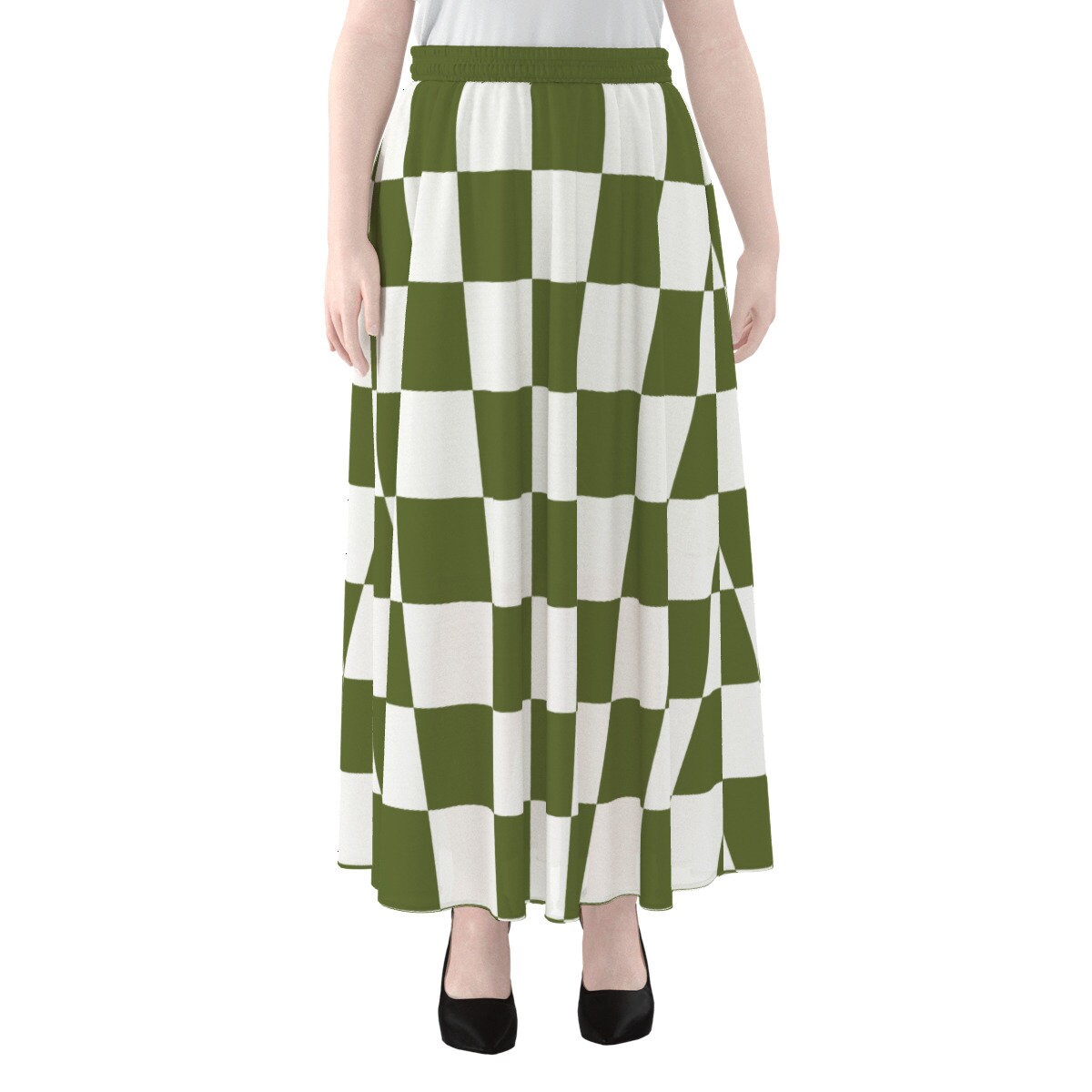 Large Checkered All-over Print | Black & White | Women's