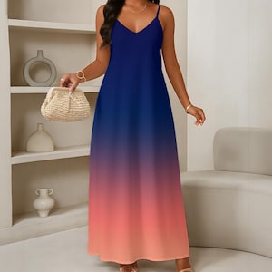 Blue Ombre Maxi Dress - Etsy
