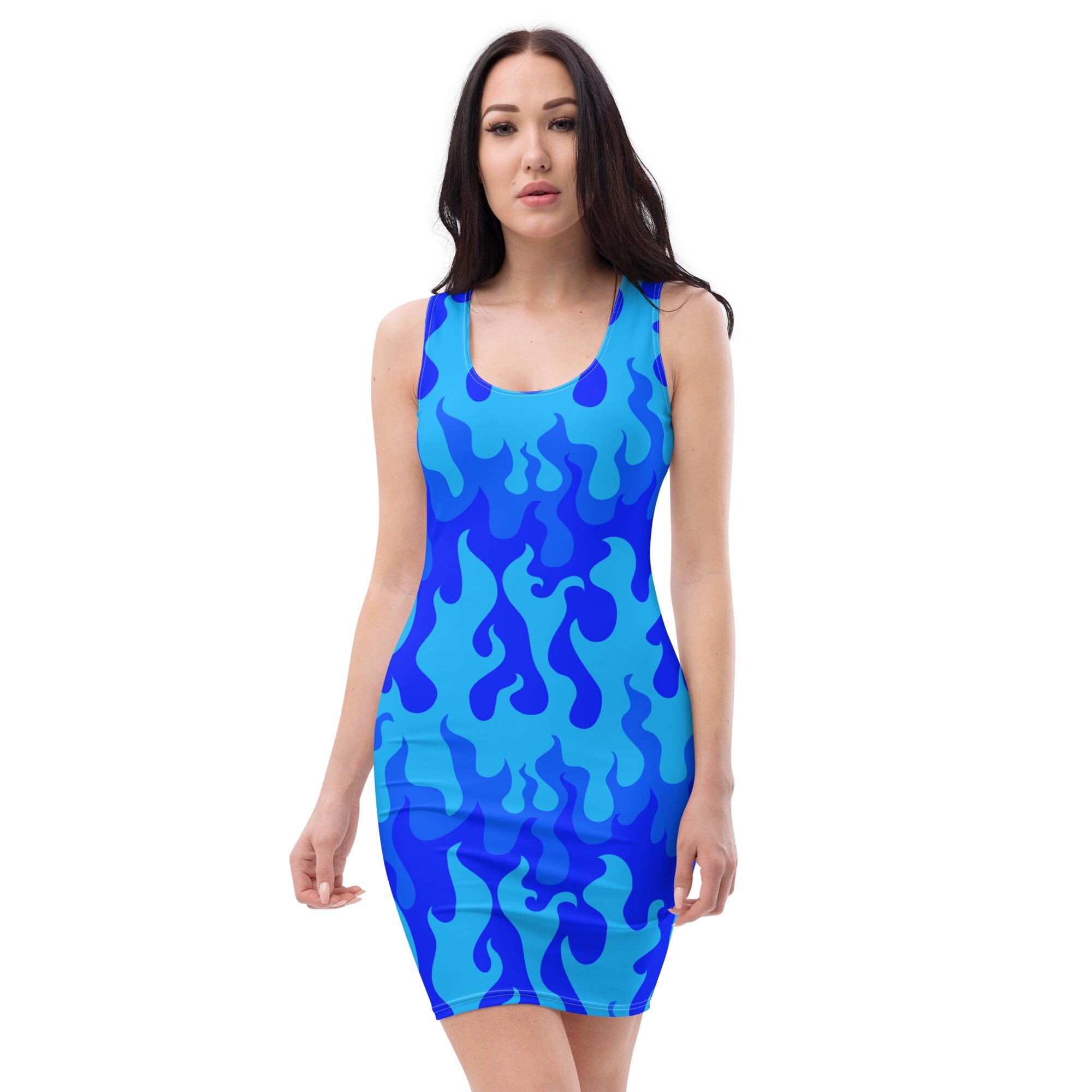 flame bodycon dress Flame Print Bodycon Dress