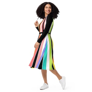 knee length dresses for ladies Duster Knitted Midi Dress in Multi